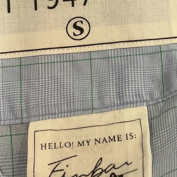 Frank & Eileen Blue & Green Plaid "Finbar" 100% Cotton Shirt Size S - Picture 6 of 6